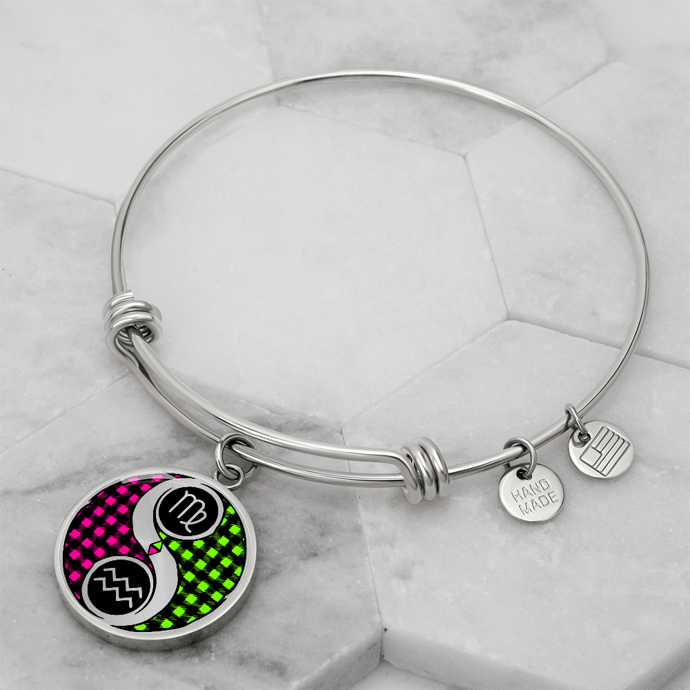 Virgo & Aquarius Bracelet - Couples Zodiac Yin Yang Pendant Jewelry