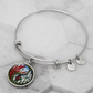 Larkspur Yin Yang Bracelet - July Birth Month Flower Pendant Jewelry
