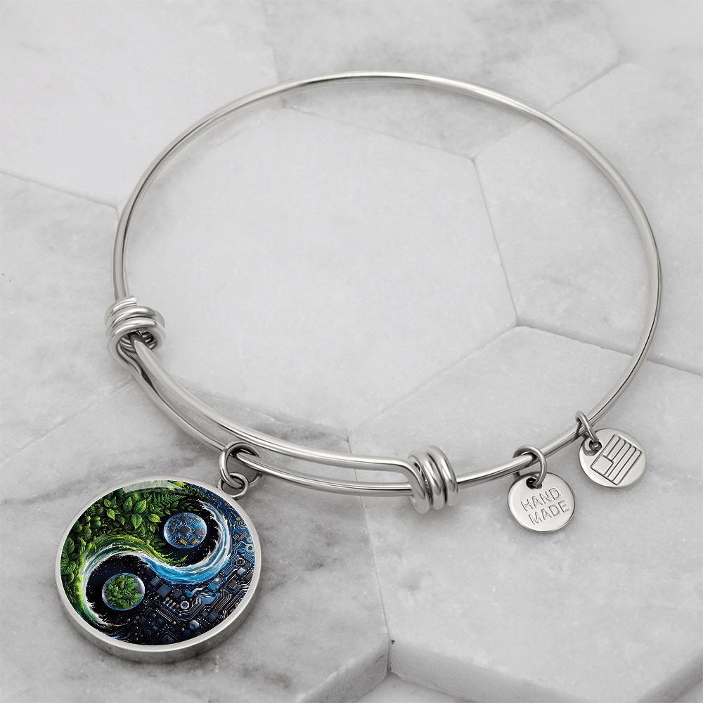 Nature & Circuit Yin Yang Pendant Bracelet