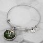 White Sweet Pea Bracelet - April Birth Flower Pendant Jewelry