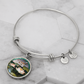 Water Lily Bracelet, July Birth Flower Pendant Jewelry