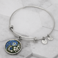 Morning Glory Yin Yang Bracelet - September Birth Month Flower Pendant Jewelry