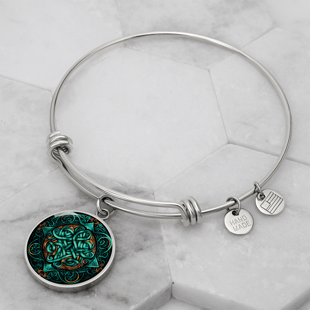Teal Celtic Knot Bracelet - Romantic Pendant Jewelry