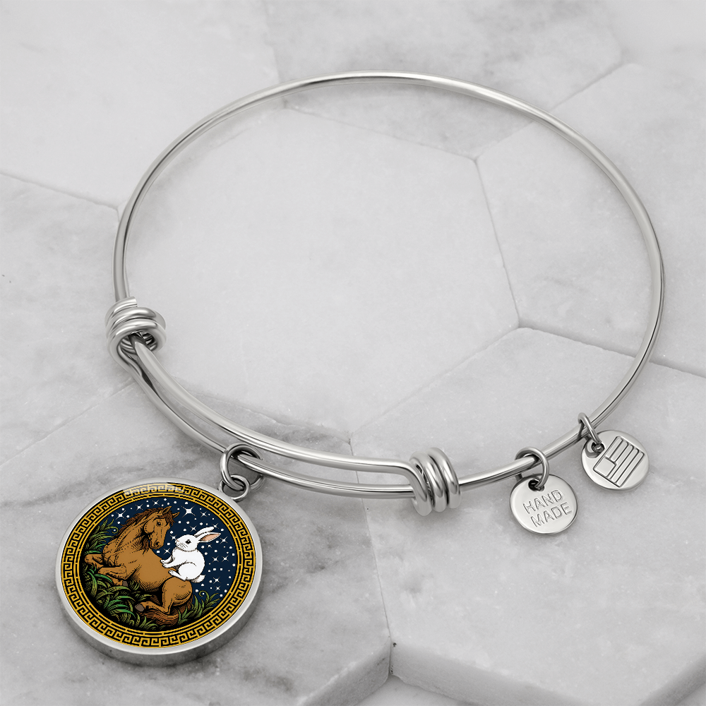 Rabbit and Horse Bracelet - Couples Chinese Zodiac Animal Pendant Jewelry