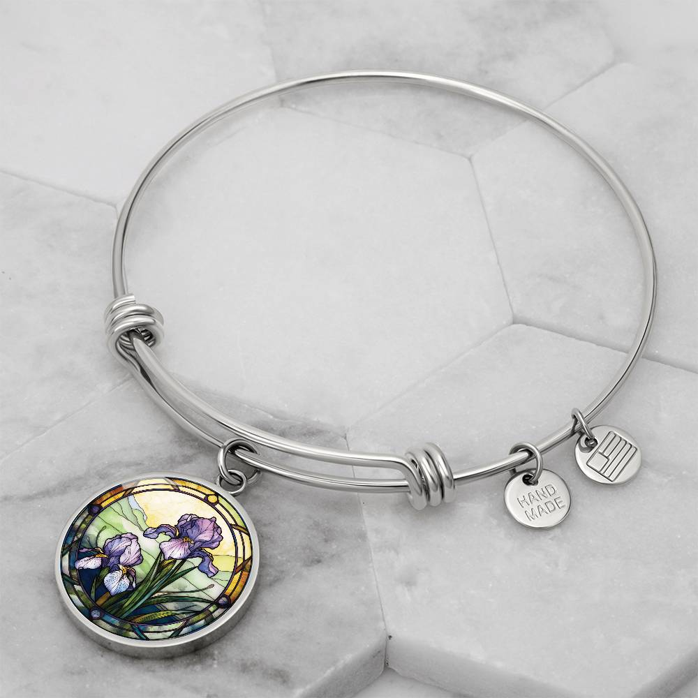 Iris Bracelet - February Birth Flower Pendant Jewelry