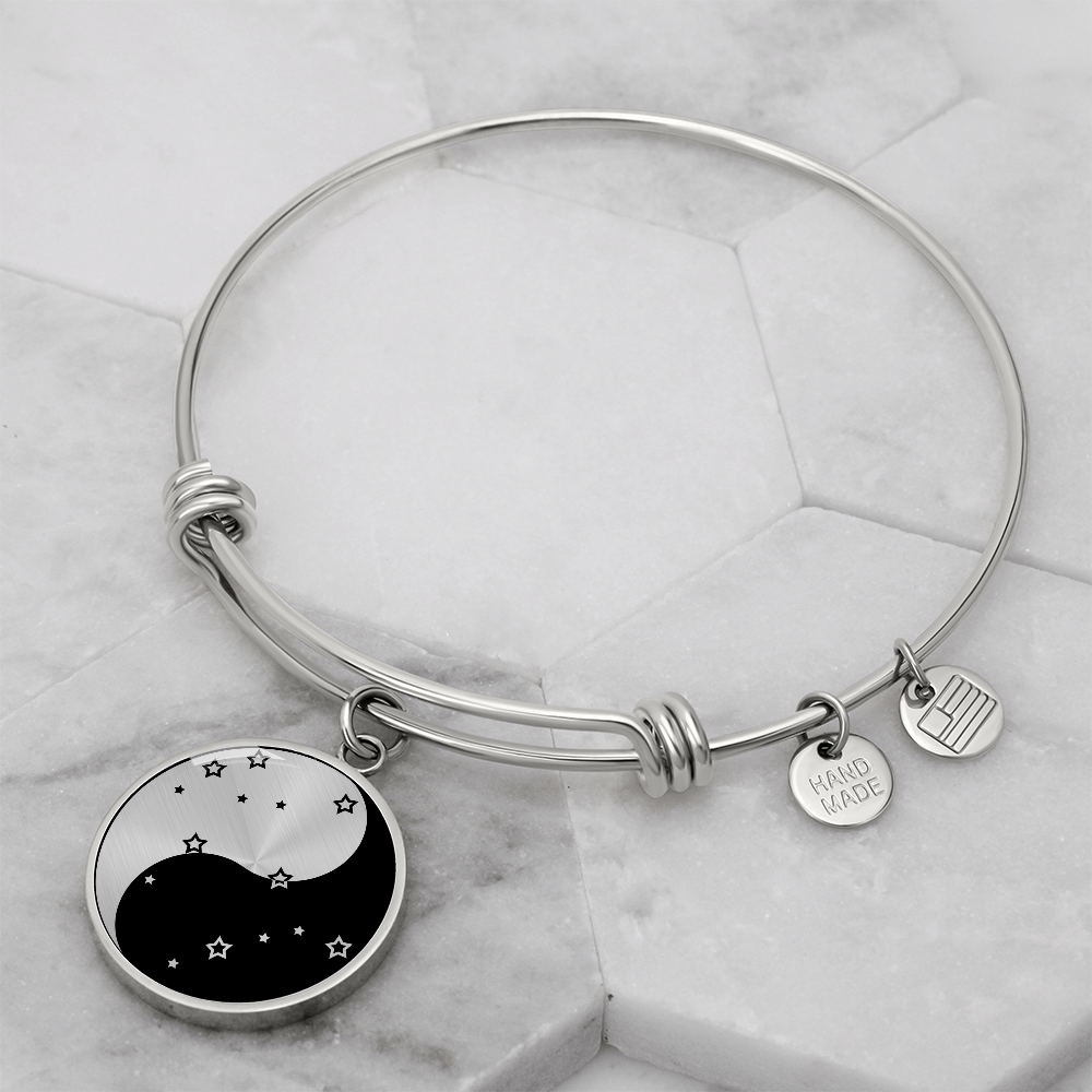 Gemini Yin Yang Pendant Bracelet - Zodiac Constellation Jewelry