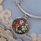 Poppy Yin Yang Bracelet - August Birth Month Flower Pendant Jewelry