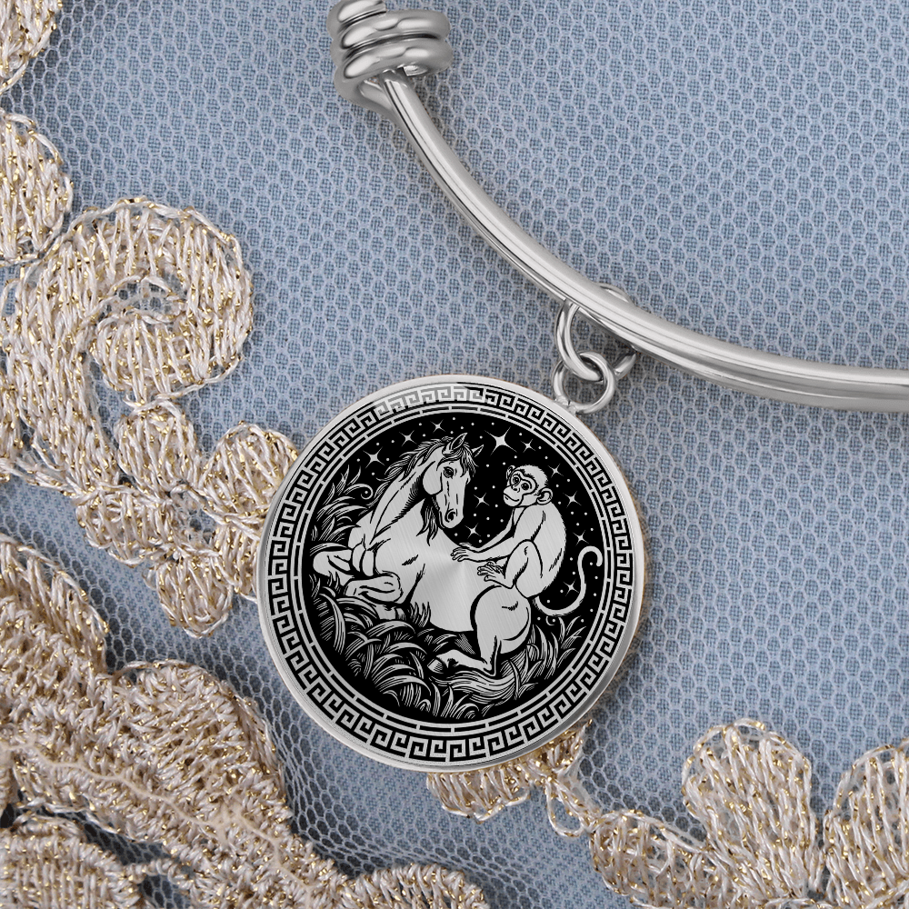Monkey and Horse Bracelet - Couples Chinese Zodiac Animal Pendant Jewelry