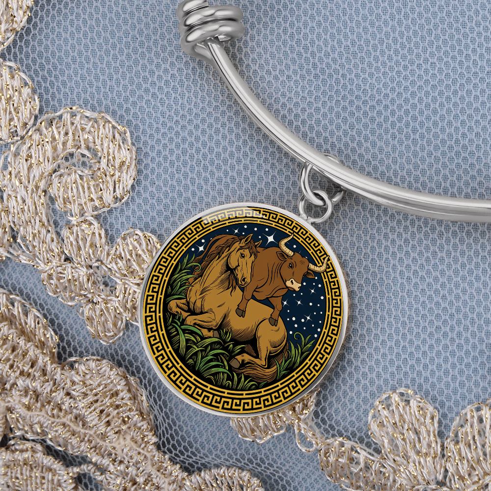 Ox and Horse Bracelet - Couples Chinese Zodiac Animal Pendant Jewelry