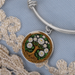 Celtic Tree of Life Pendant Bracelet - Water Lily July Birth Flower Jewelry