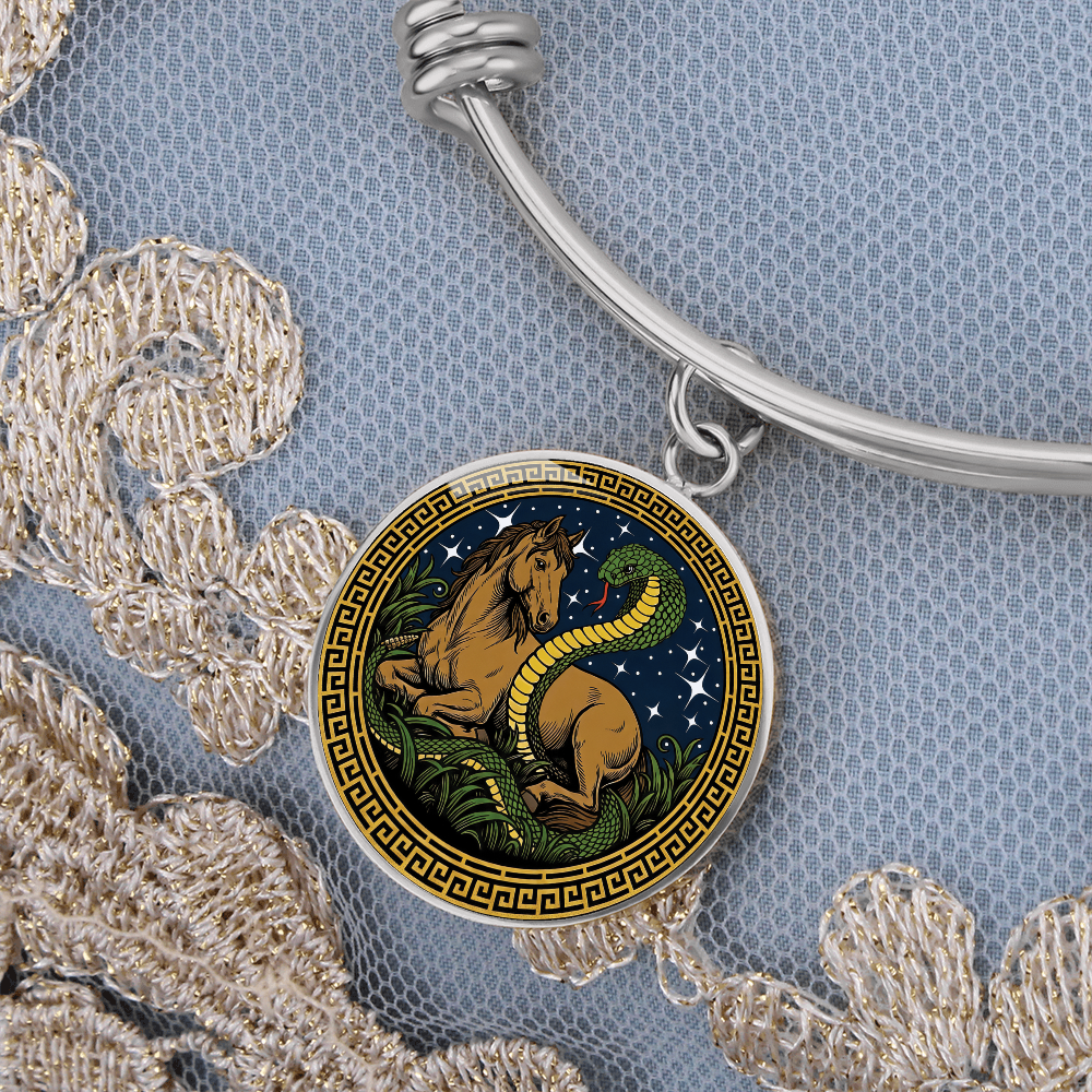 Snake and Horse Bracelet - Couples Chinese Zodiac Animal Pendant Jewelry