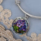 African Violet Birth Flower Bracelet, February Birthday Violet Flower Jewelry, Birth Month Flower Valentines Gifts & Mothers Day Bracelet