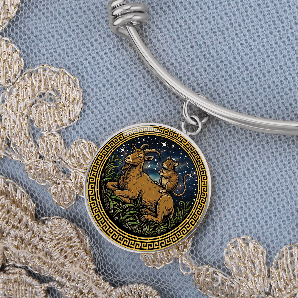 Rat & Goat Bracelet - Couples Chinese Zodiac Animal Pendant Jewelry
