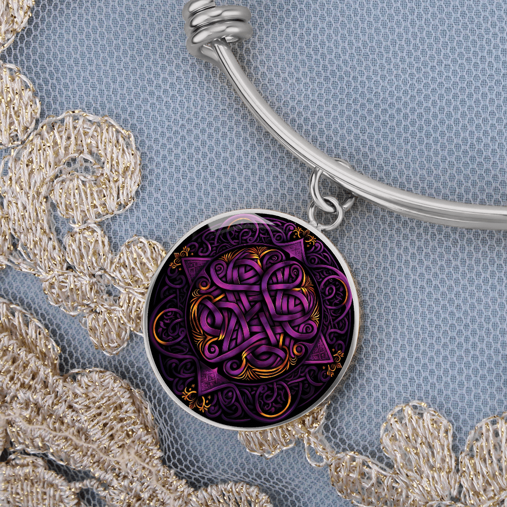 Purple Celtic Knot Bracelet - Romantic Pendant Jewelry