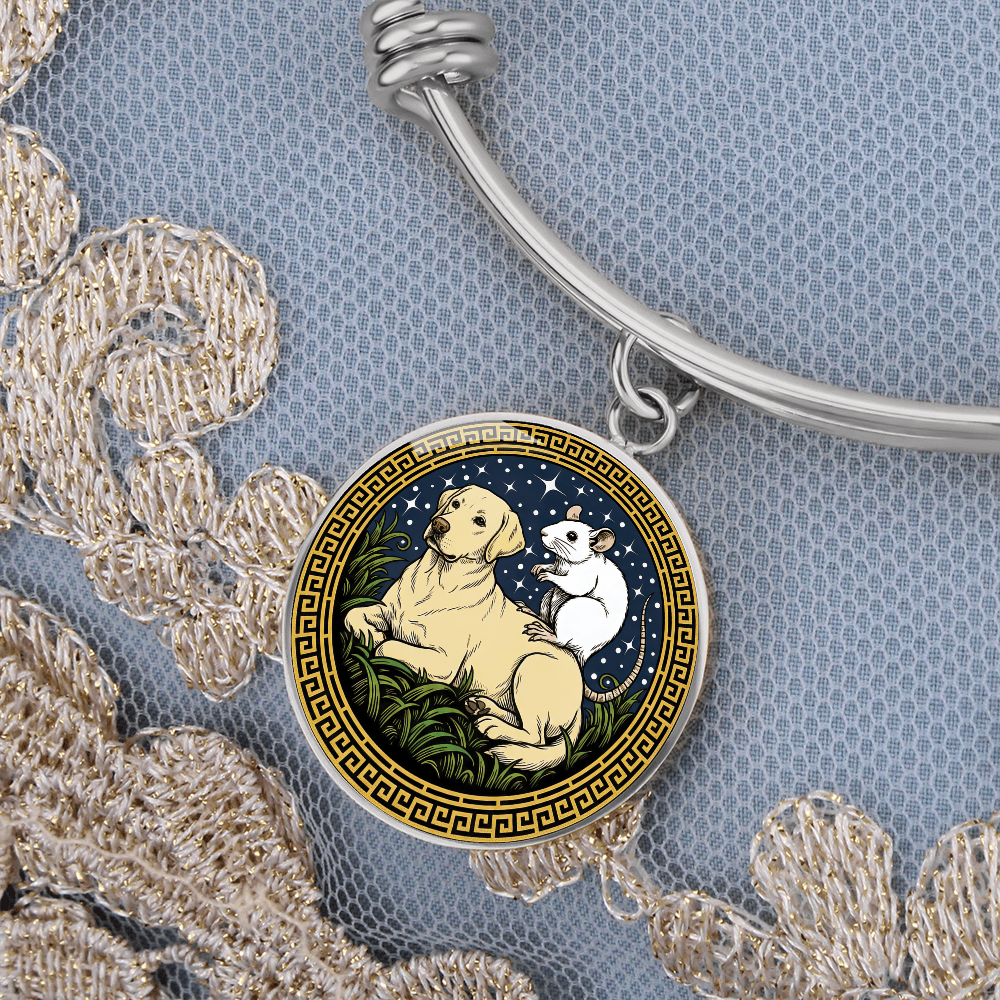 Dog and Rat Bracelet - Couples Chinese Zodiac Animal Pendant Jewelry