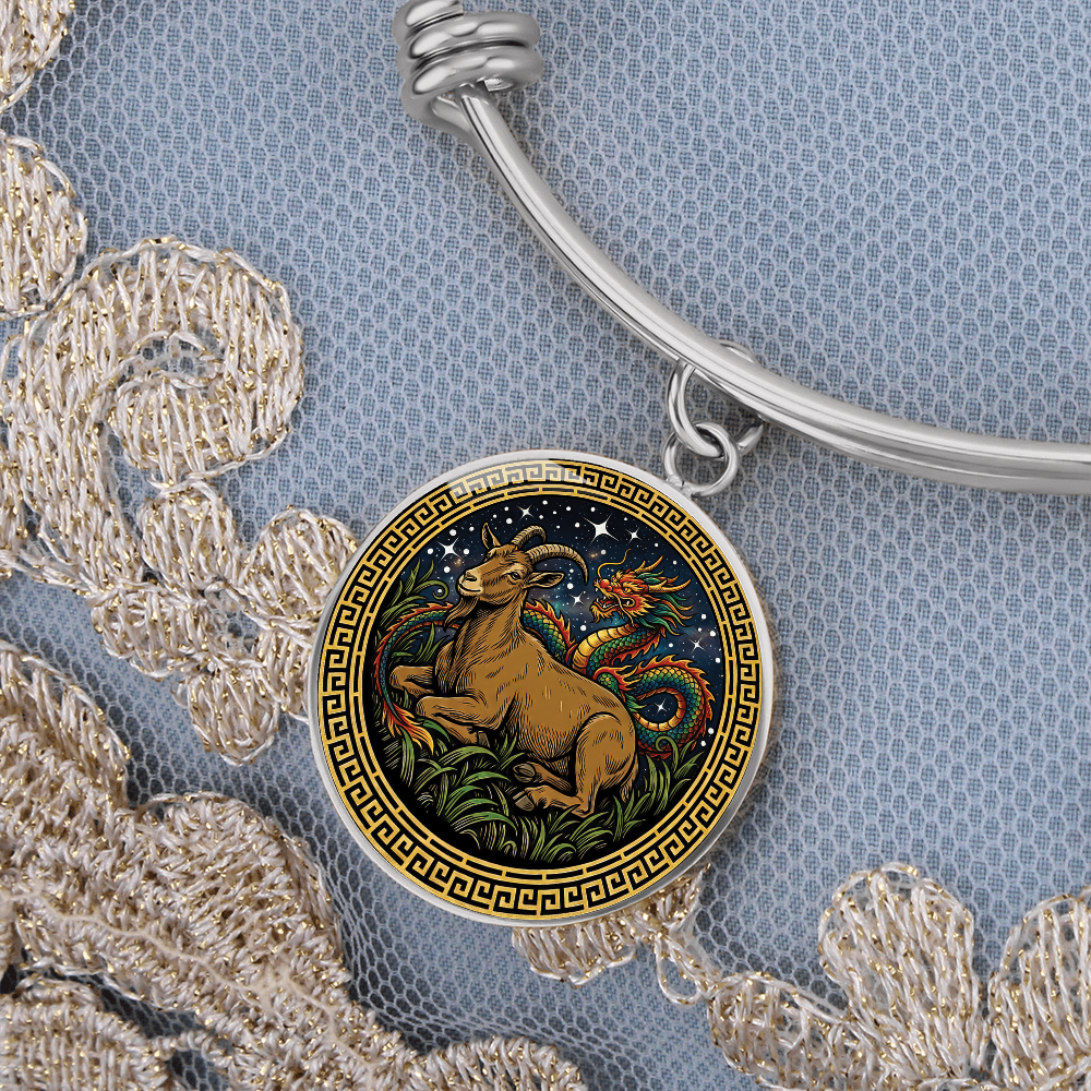 Dragon & Goat Bracelet - Couples Chinese Zodiac Animal Pendant Jewelry