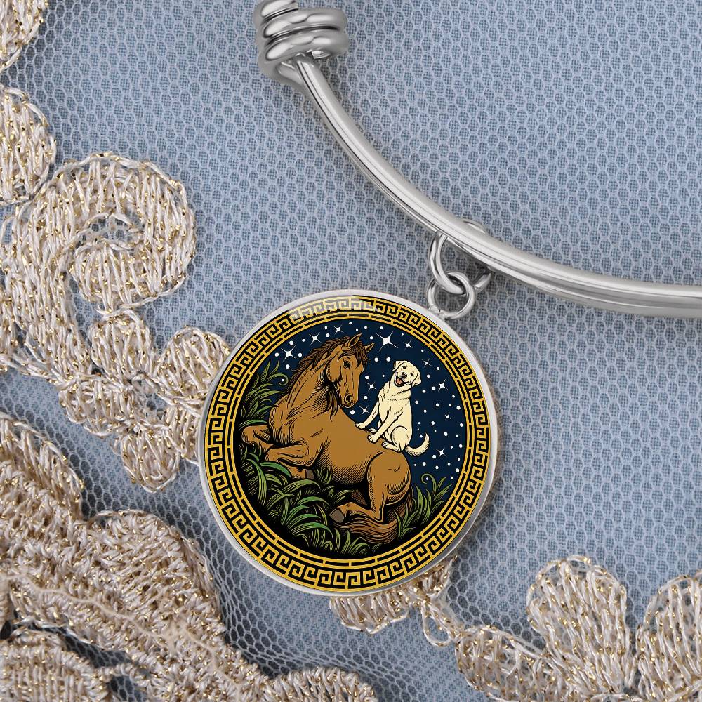 Dog and Horse Bracelet - Couples Chinese Zodiac Animal Pendant Jewelry