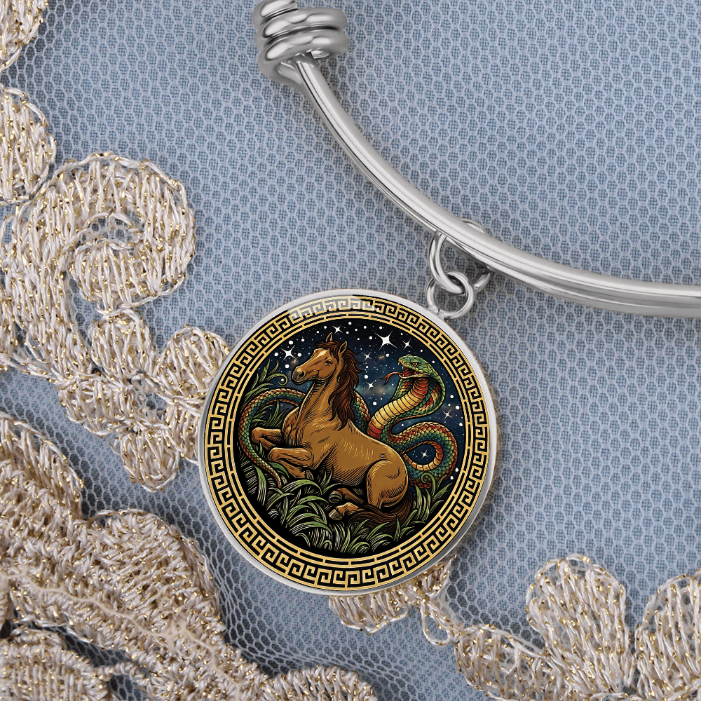 Snake & Horse Bracelet - Couples Chinese Zodiac Animal Pendant Jewelry