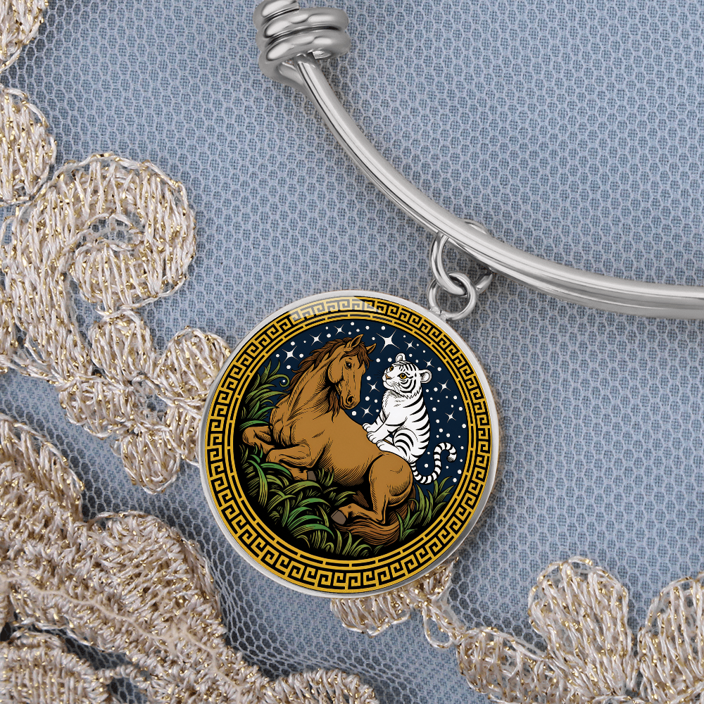 Tiger and Horse Bracelet - Couples Chinese Zodiac Animal Pendant Jewelry