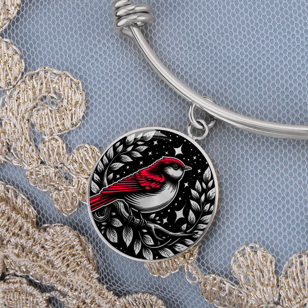 Red Bird Bracelet - Wildlife Pendant Jewelry