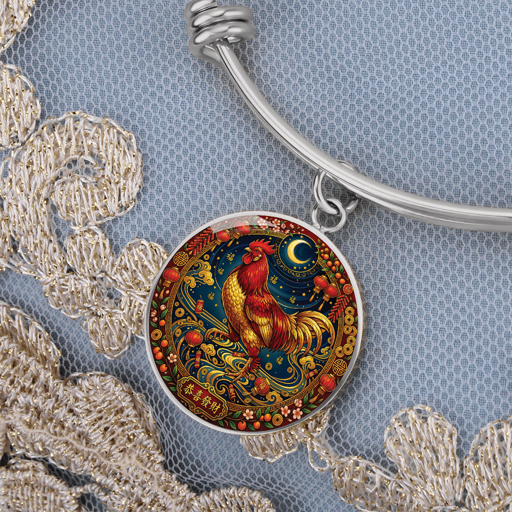 Year of The Rooster Bracelet - Chinese Zodiac Animal Charm Pendant Jewelry