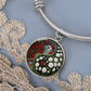 Carnation Yin Yang Bracelet - January Birth Month Flower Pendant Jewelry