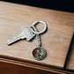 Carnation Yin Yang Keychain - January Birth Month Flower Pendant Jewelry