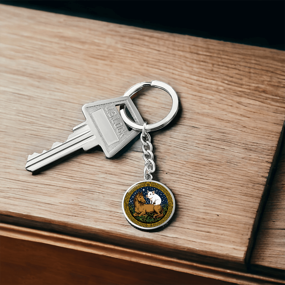 Pig and Horse Keychain - Couples Chinese Zodiac Animal Pendant Jewelry