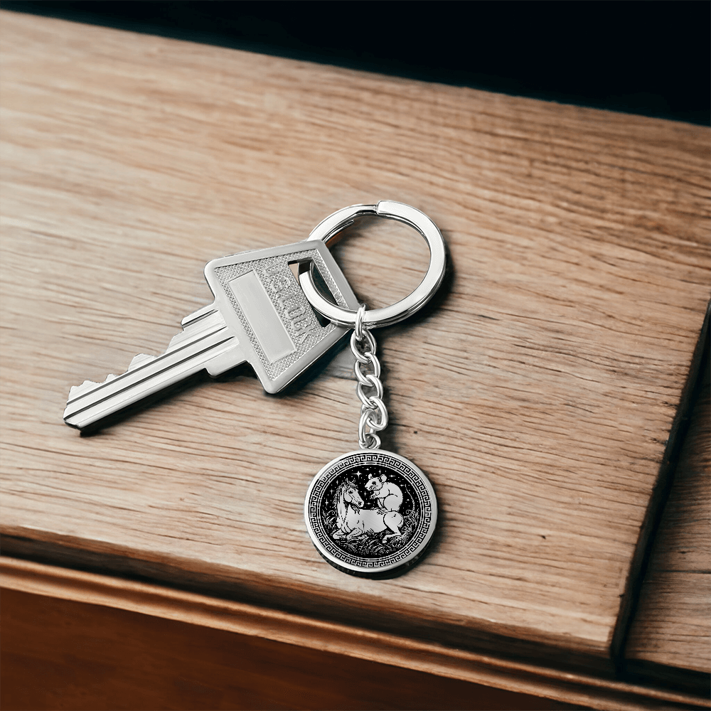 Rat and Horse Keychain - Couples Chinese Zodiac Animal Pendant Jewelry