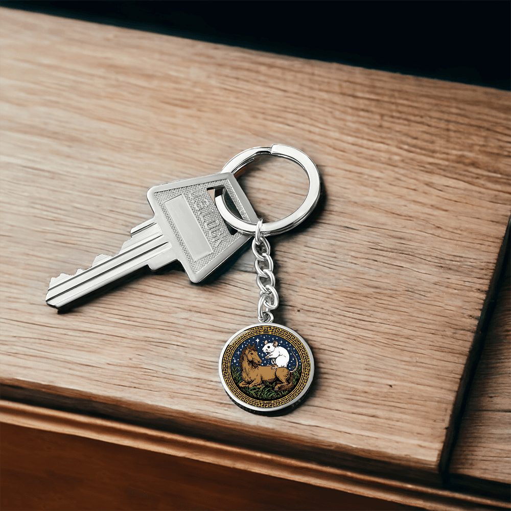 Rat and Horse Keychain - Couples Chinese Zodiac Animal Pendant Jewelry