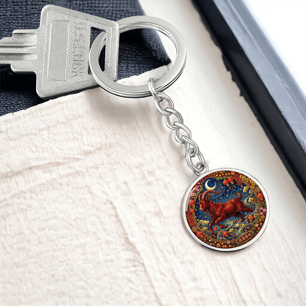Year of The Goat Keychain - Chinese Zodiac Animal Charm Pendant Jewelry