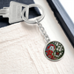 Poppy Yin Yang Keychain - August Birth Month Flower Pendant Jewelry