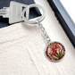 Gladiolus Keychain - August Birth Flower Pendant