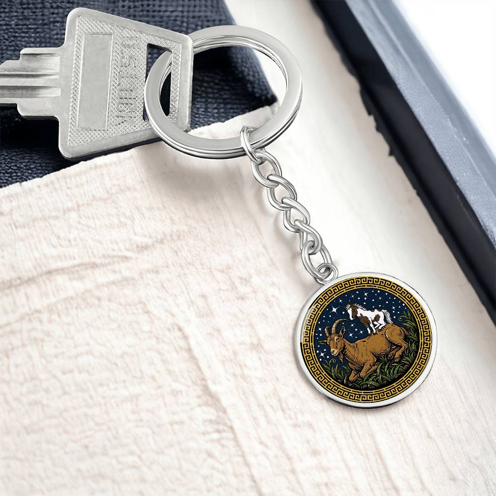 Horse & Goat Keychain - Couples Chinese Zodiac Animal Pendant Jewelry