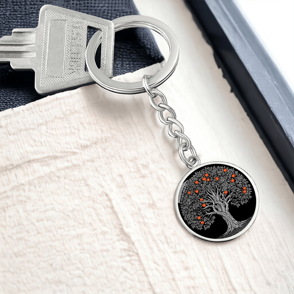 Orange Tree Keychain - Symbolic Charm Pendant Jewelry