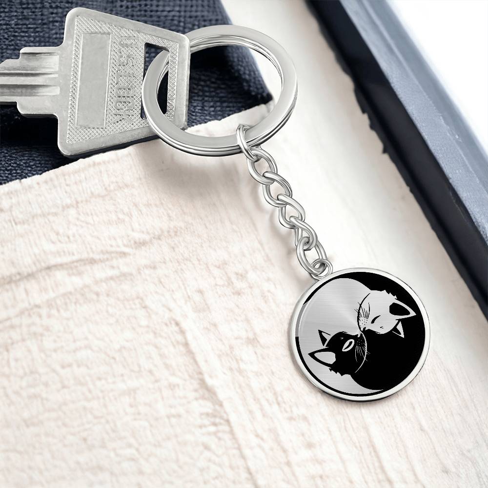 Cat Yin Yang Keychain