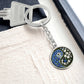 Morning Glory Yin Yang Keychain - September Birth Month Flower Pendant Jewelry