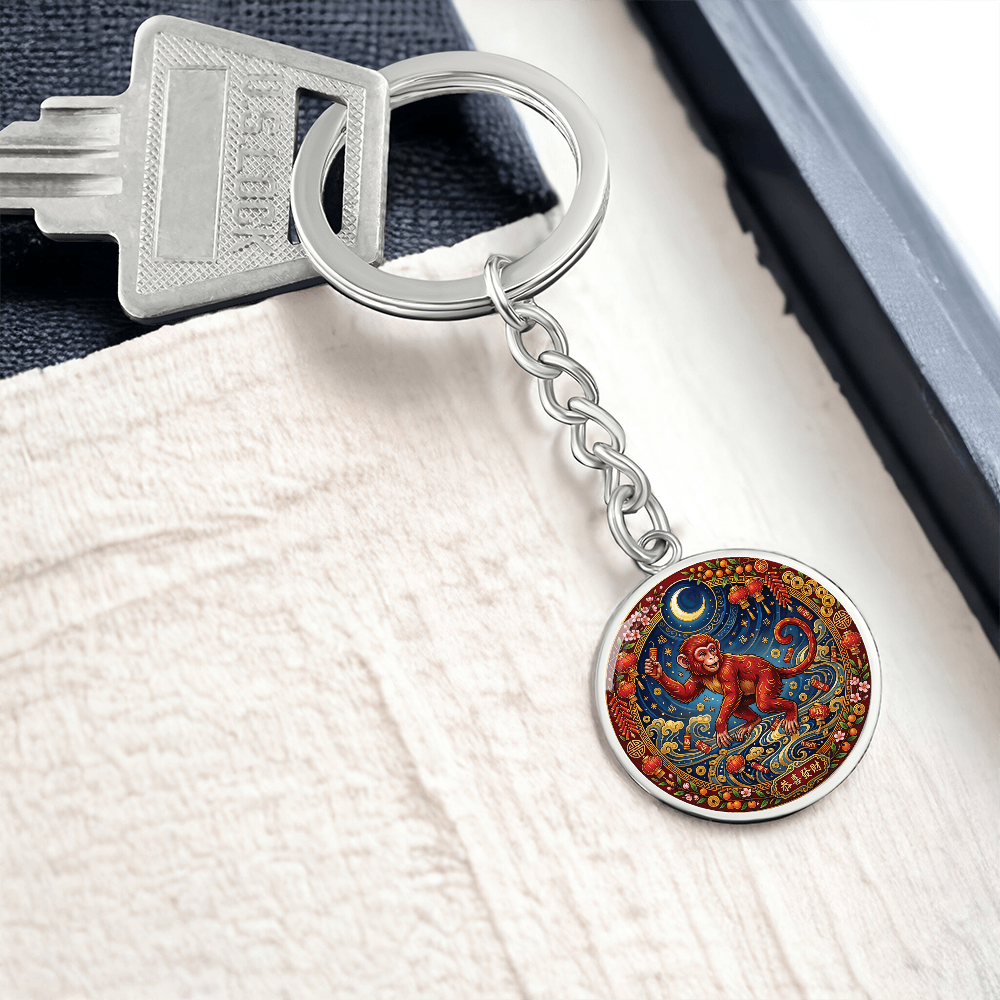 Year of The Monkey Keychain - Chinese Zodiac Animal Charm Pendant Jewelry
