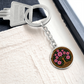 Celtic Tree of Life Pendant Keychain - Cosmos October Birth Flower Jewelry