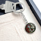 Carnation Yin Yang Keychain - January Birth Month Flower Pendant Jewelry