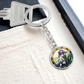 Iris Keychain - February Birth Flower Pendant Jewelry
