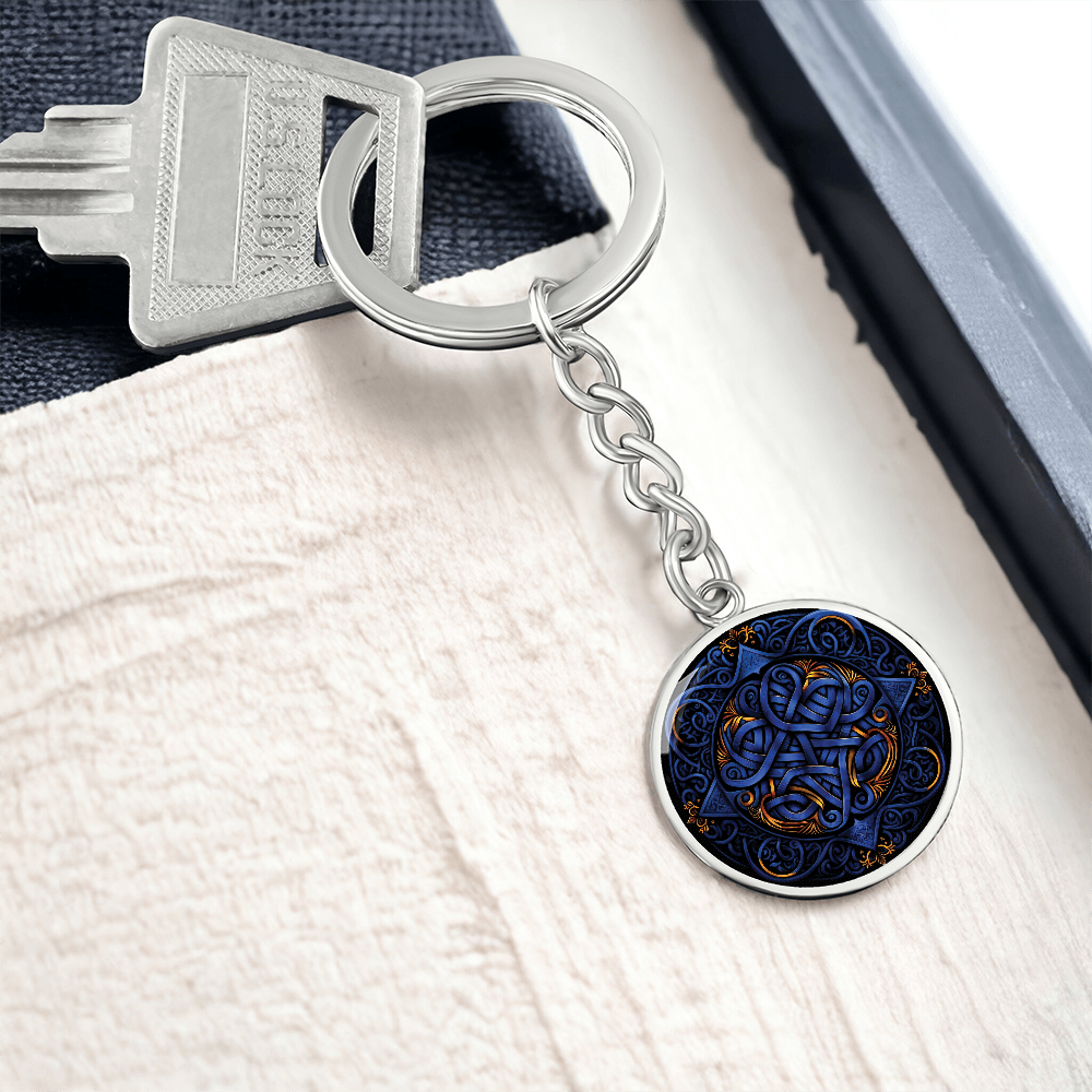 Blue Celtic Knot Keychain - Romantic Pendant Jewelry