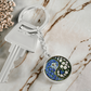 Morning Glory Yin Yang Keychain - September Birth Month Flower Pendant Jewelry