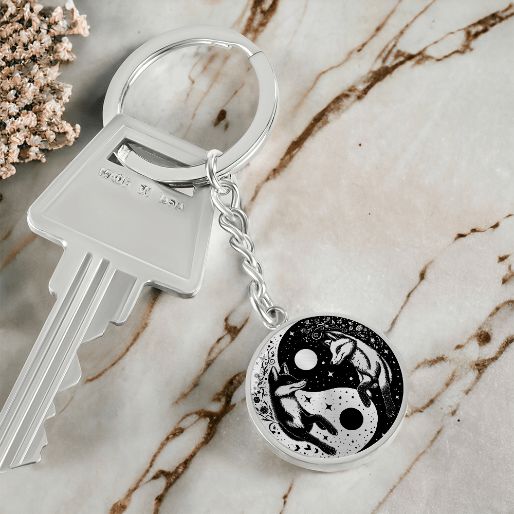 Fox Yin Yang Pendant Keychain