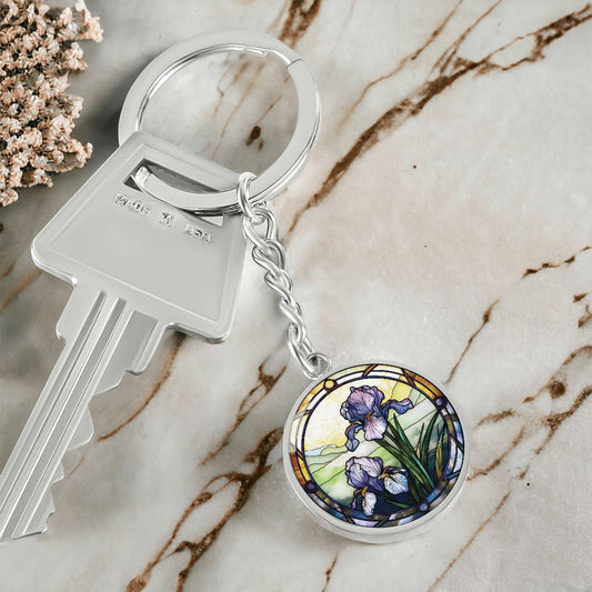 Purple Iris Keychain