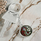 Carnation Yin Yang Keychain - January Birth Month Flower Pendant Jewelry