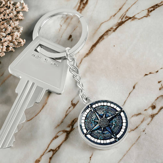 Compass Rose Keychain