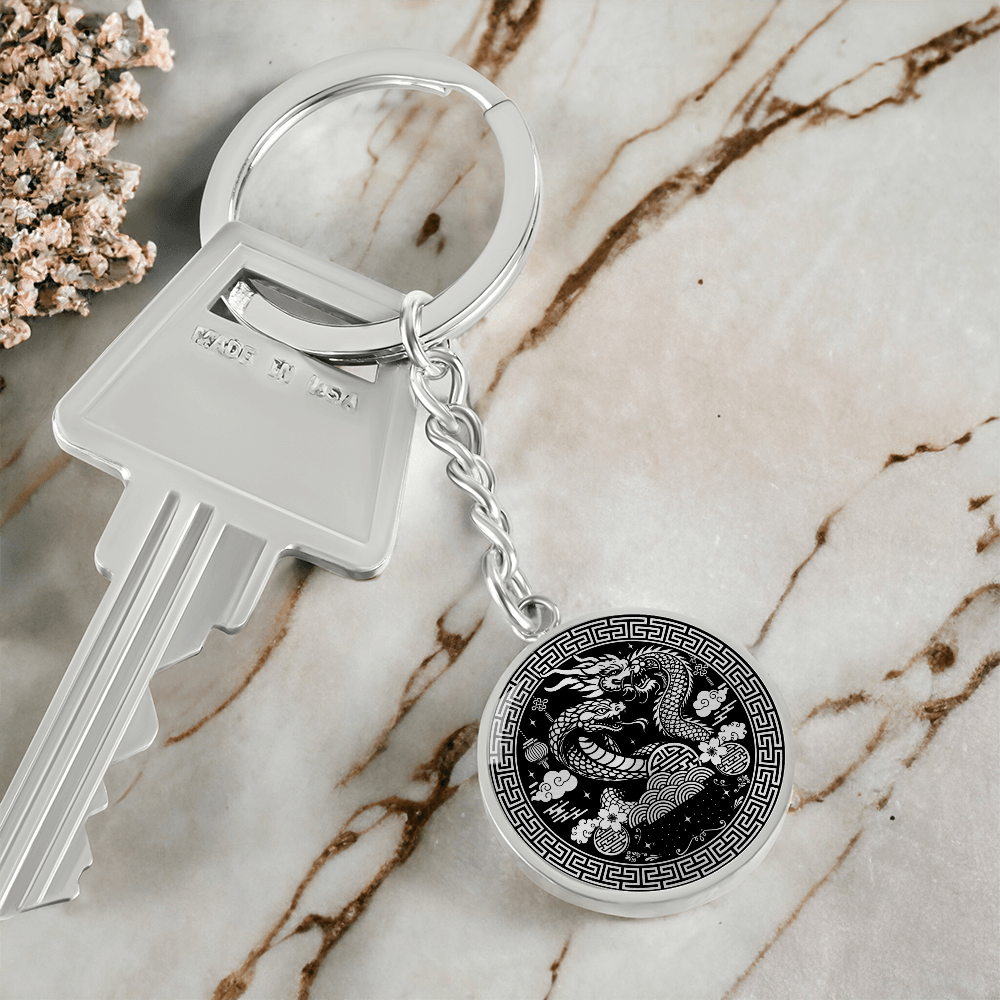 Dragon & Snake Keychain - Couples Chinese Zodiac Animal Pendant Jewelry
