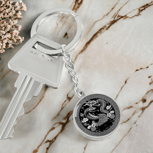 Dragon & Snake Keychain - Couples Chinese Zodiac Animal Pendant Jewelry