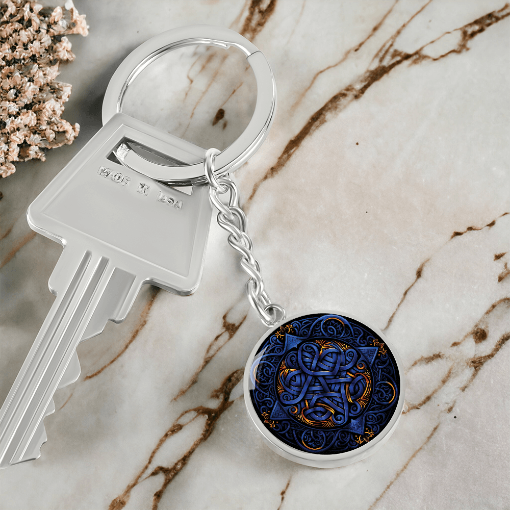 Blue Celtic Knot Keychain - Romantic Pendant Jewelry